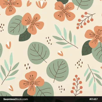 Doodle Flowers Seamless Pattern