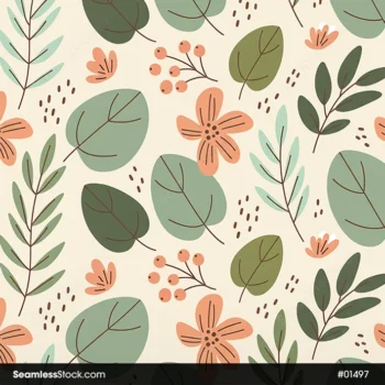 Doodle Flowers Seamless Pattern