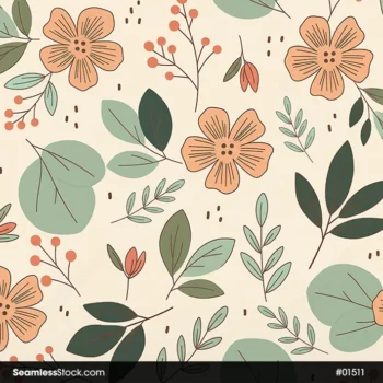 Doodle Flowers Seamless Pattern