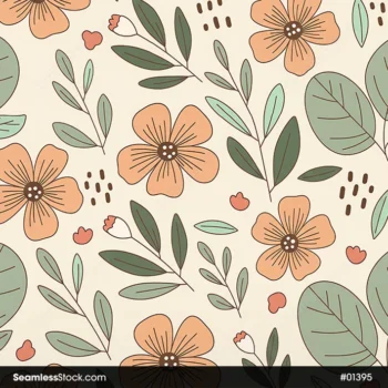 Doodle Flowers Seamless Pattern