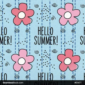 Doodle Flowers Seamless Pattern