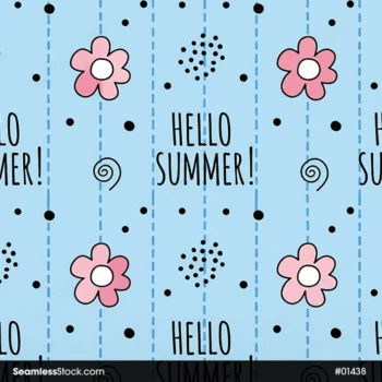 Doodle Summer Flowers Seamless Pattern