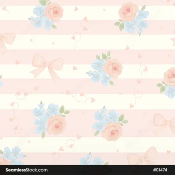 Flowers And Stripes Seamless Pattern
