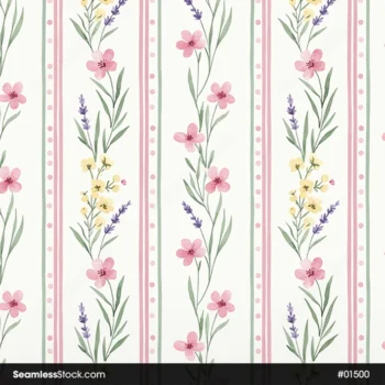 Flowers And Stripes Seamless Pattern