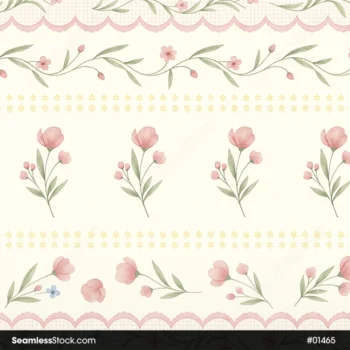 Flowers And Stripes Seamless Pattern