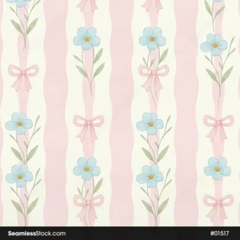 Flowers And Stripes Seamless Pattern