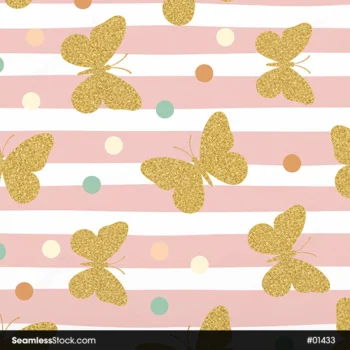Glitter Butterflies Seamless Pattern