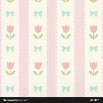 Pastel Flowers And Bow Ties Seamless Pattern