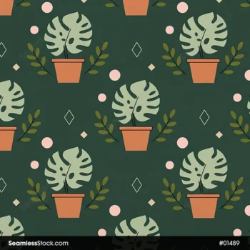 Plant Pots Seamless Pattern