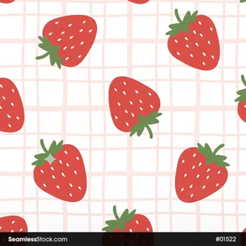 Strawberries And Stripes Seamless Pattern For Girls