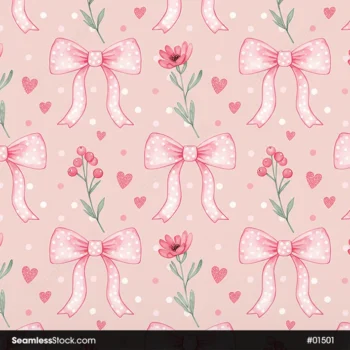 Watercolor Bow Ties Seamless Pattern