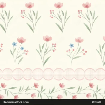 Watercolor Flowers Seamless Pattern For Girls