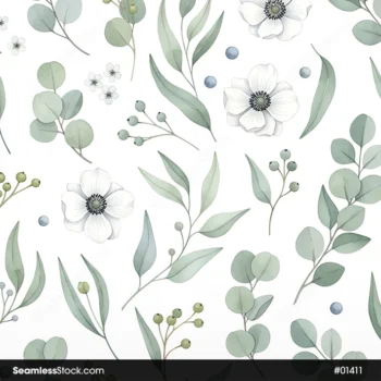 Watercolor Flowers Seamless Pattern
