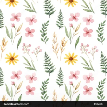 Watercolor Flowers Seamless Pattern