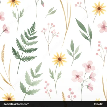 Watercolor Flowers Seamless Pattern