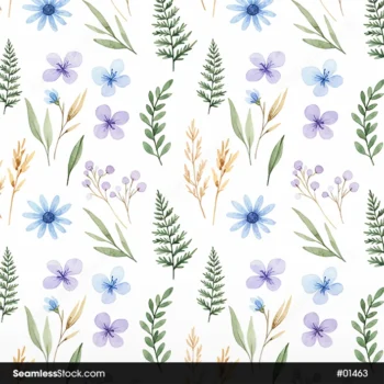 Watercolor Flowers Seamless Pattern