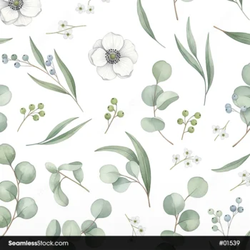Watercolor Flowers And Leaves Seamless Pattern For Girls