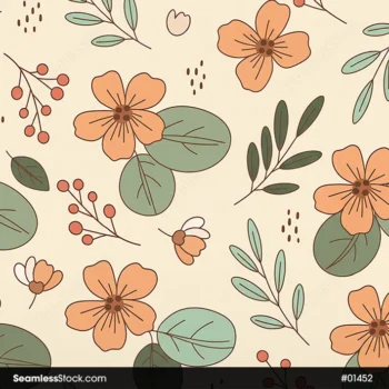 Watercolor Flowers And Leaves Seamless Pattern