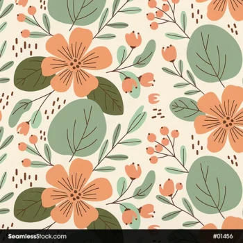 Watercolor Flowers And Leaves Seamless Pattern