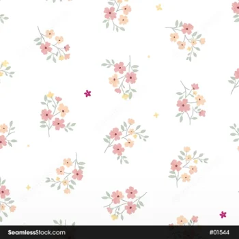 Watercolor Minimalist Flowers Seamless Pattern For Adult