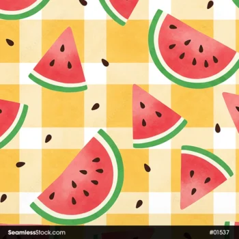 Watermelons And Plaid Seamless Pattern For Adult