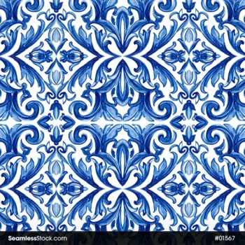 Blue Moroccan Tile Seamless Pattern For Adult