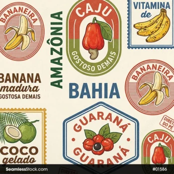 Brazilian Tropical Fruits Seamless Pattern For Adult