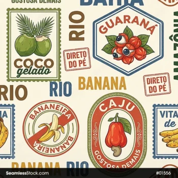 Brazilian Tropical Fruits Seamless Pattern For Adult