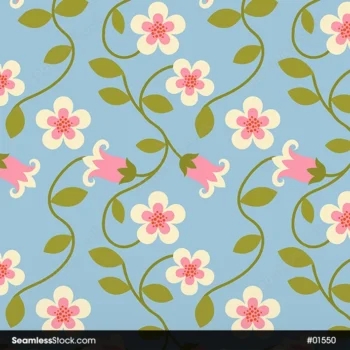 Doodle Beautiful Flowers Seamless Pattern For Girls