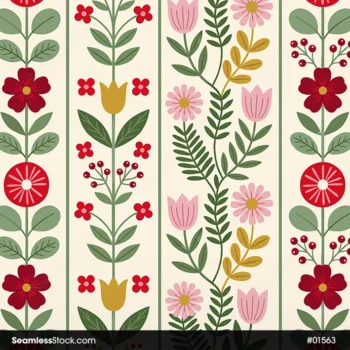 Doodle Flowers Seamless Pattern For Girls