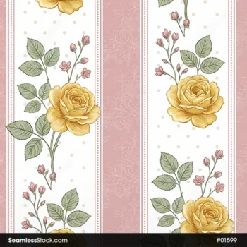 Flowers And Stripes Seamless Pattern For Adult