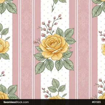 Flowers And Stripes Seamless Pattern For Adult