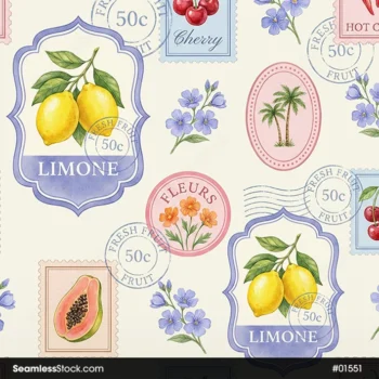 Fruits And Trees Mosaic Seamless Pattern For Adult