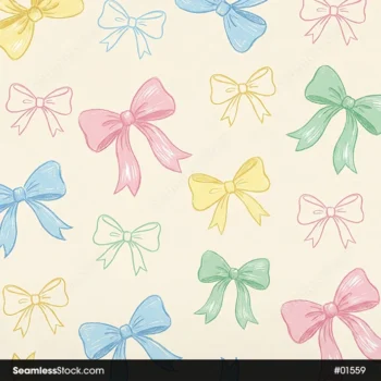 Girly Bow Ties Seamless Pattern For Girls