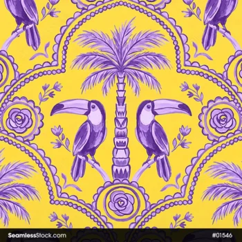 Toucans And Palm Trees Seamless Pattern For Adult